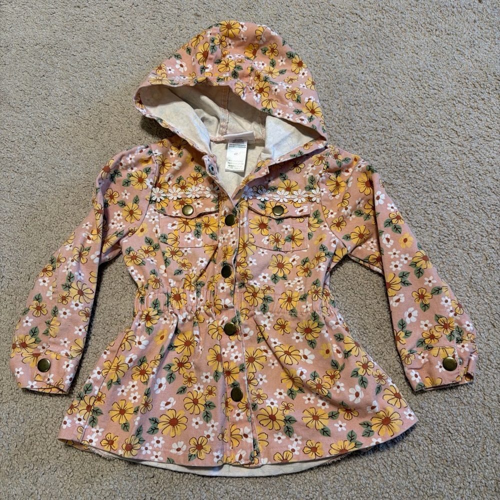 Little Lass Pink Floral Button-Up Dress Shirt